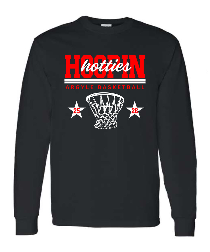 Hoopin Hotties Argyle Basketball Long Sleeve Tee