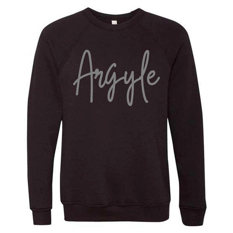 Argyle Puff Black on Black Bella Crewneck