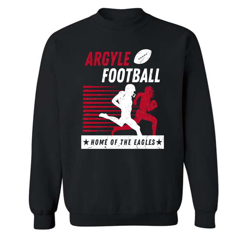 Argyle Football Black Vintage Crewneck Sweatshirt
