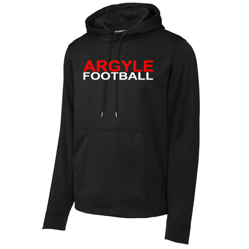 Argyle Football Dri-Fit Hoodie - Black + Red