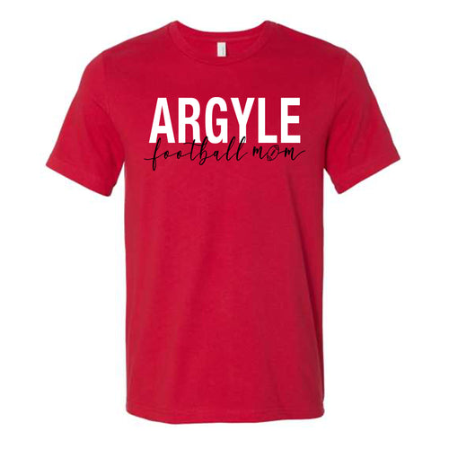 Argyle Football Mom Tee - CUSTOM NAME + NUMBER AVAILABLE ON BACK