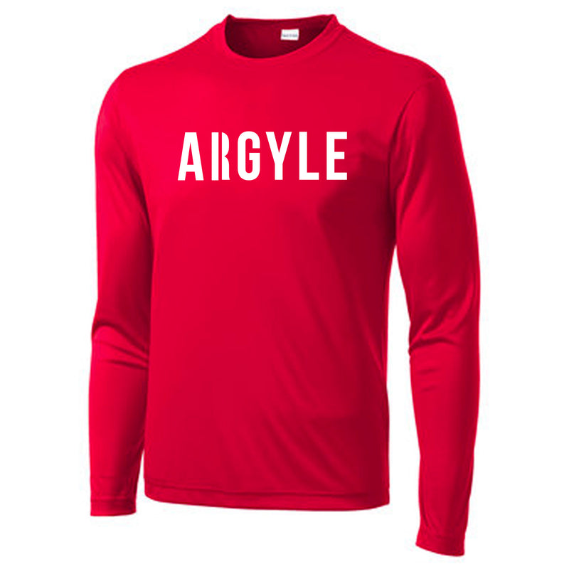 Argyle Simple Red Dri-Fit Long Sleeve Tee