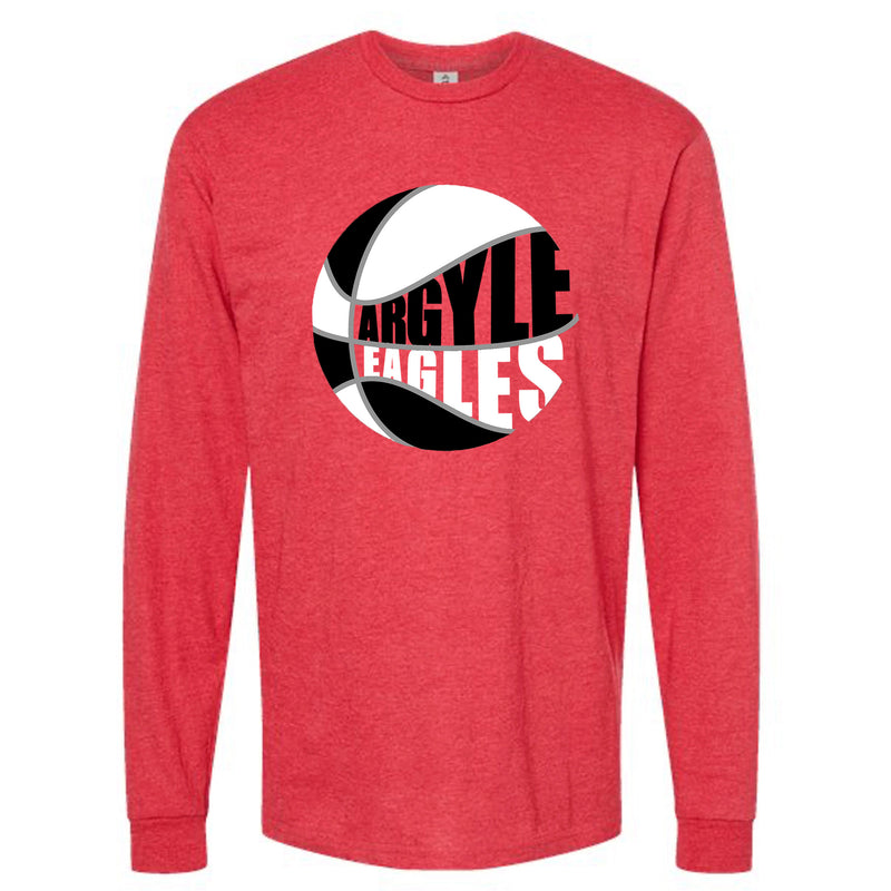 Argyle Eagles in Basketball Heather Red Long Sleeve Tee